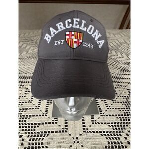 FC Barcelona Hat‎ Cap Football Soccer Gray Embroidered Vintage BlokeCore